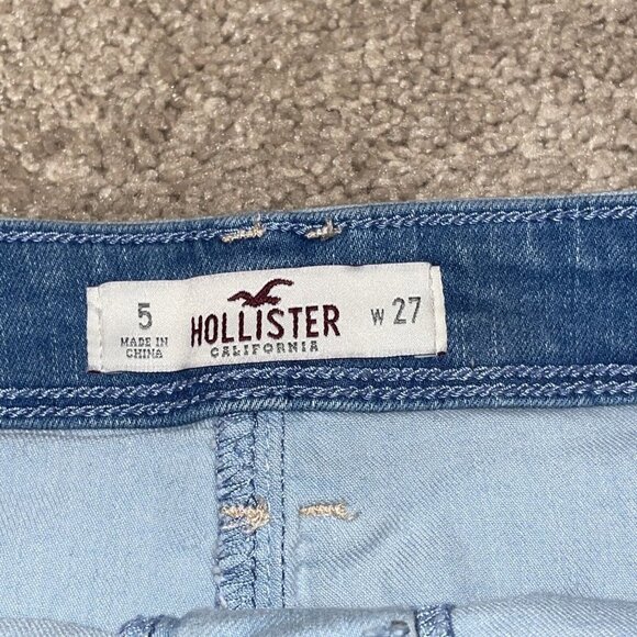 HOLLISTER Women's Size 5 (27) Patchwork Pocket Hippie 70s Denim Jean Mini Skirt - Picture 3 of 8